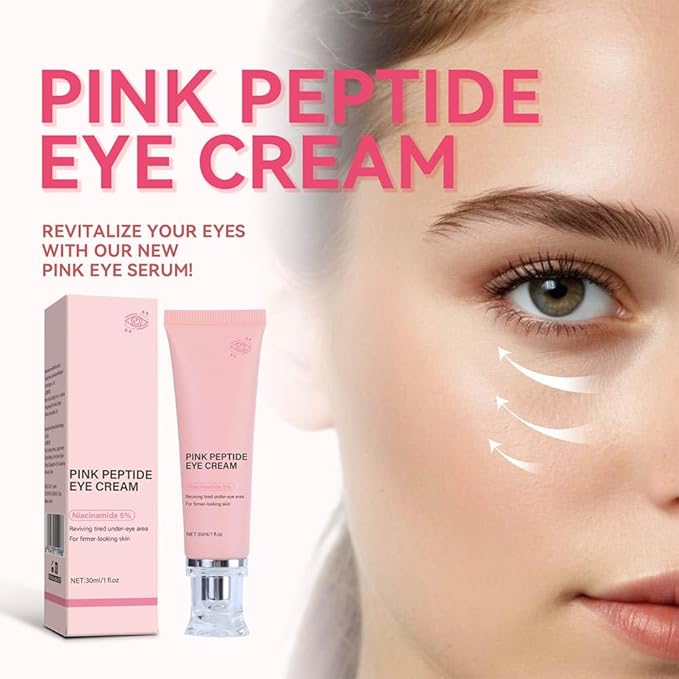 Pdrn Pink Peptide Serum, Pdrn Eye Cream, With Niacinamide and Purity Retinol for Fine Lines, Uneven Skin Tone (Peptide Eye Cream Hydrating & Firming for Dark Circles 2PCS)