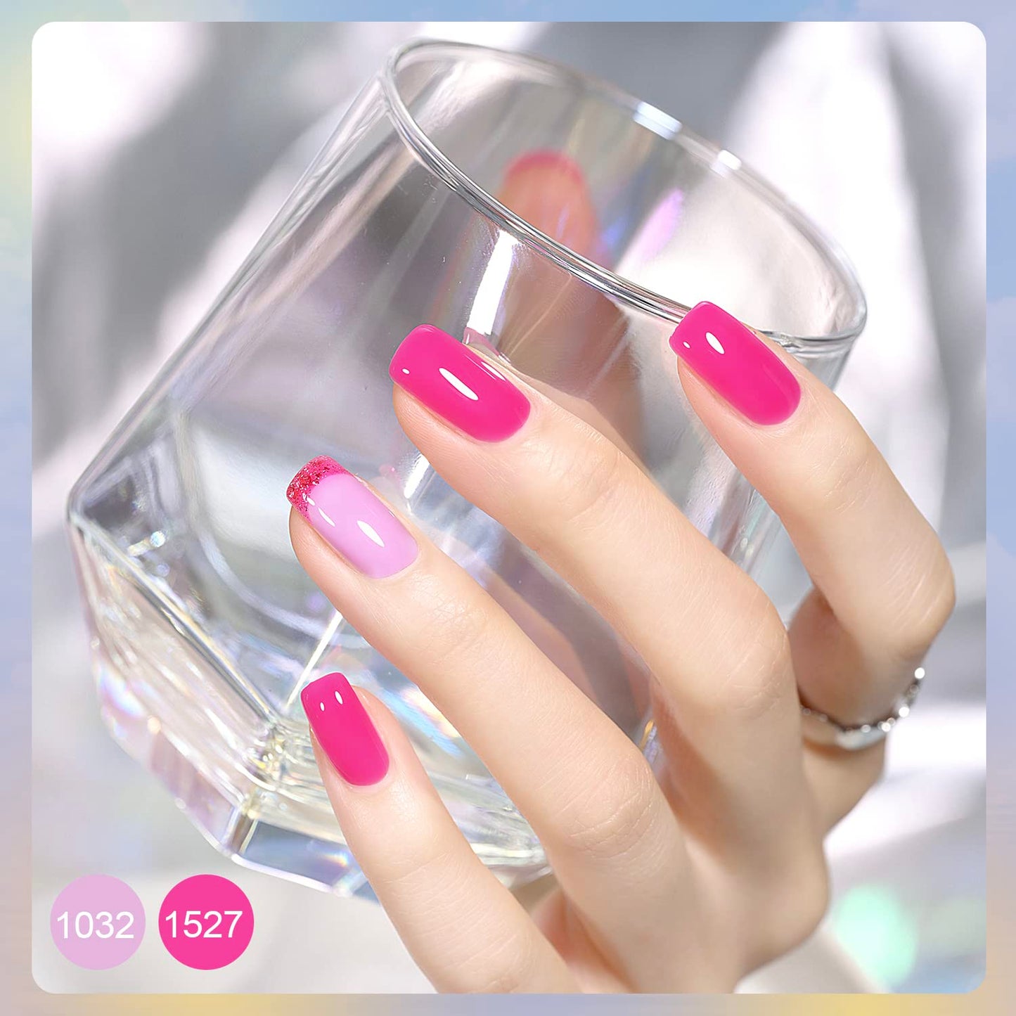 GAOY 42 Pcs Gel Nail Polish Kit, Pink White Red Jelly Nude Colors All Seasons Gel Nail Polish Set with Glossy & Matte Top Coat and Base Coat for Salon and DIY Manicure at Home