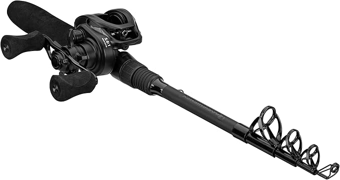 ProFISHiency Premium Baitcast Pocket Combo | Medium Action IM6 Graphite | 43” Telescopic Rod | Tiny Spinning Reel w/ 5.2:1...
