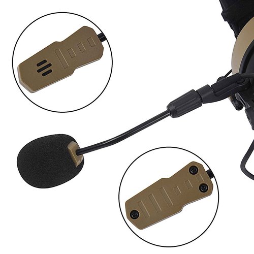Pdflie NRR 26dB Noise Cancelling Headphones Military Airsoft Communication Earpiece Ztac Tactical Headset with U94 Ptt Speaker Microphone for Motorola Radios xpr3300e xpr3500 xpr3500e (NATO US Wired)