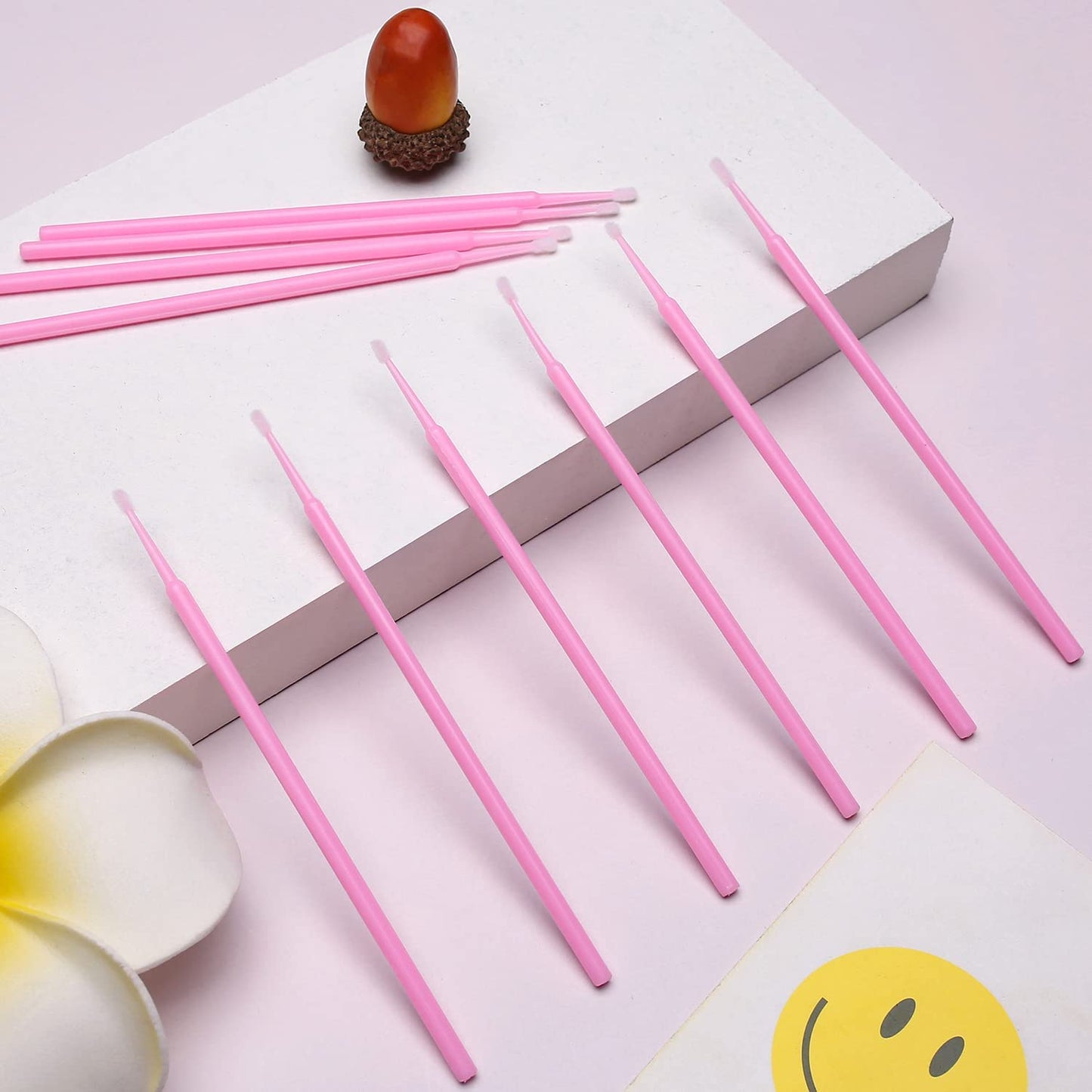 Akstore 600 PCS Disposable Micro Applicators Brush Eyelash Extension (Pink)