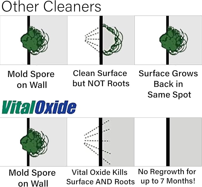 Vital Oxide Disinfectant, Deodorizer, Cleaner, Food-Contact Sanitizer, Virucide – (EPA registration #82972-1) – Kills Mold & Mildew, Eliminates Odors –32 oz, 2 Pack