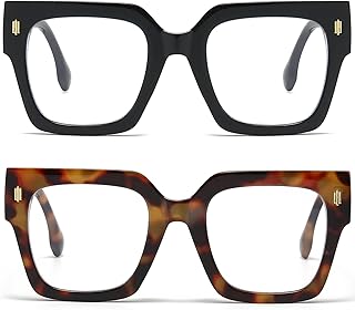 Breaksun Fashion Oversized Blue Light Blocking Glasses for Women Men Trendy Big Square Frame Computer Eyeglasses