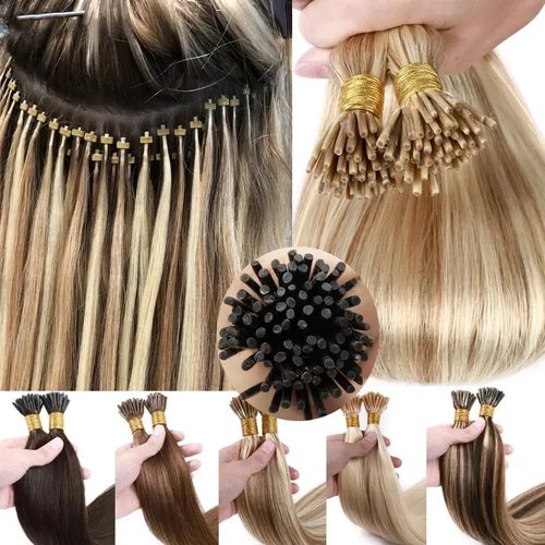 24Inch Long Straight Jet Black I Tip Hair Extensions Human Hair Pre Bonded I Tips Hair Extensions for Women Silky Straight Jet Black Real Human Hair I Tip Extensions Cold Fusion 50g Thick Ends