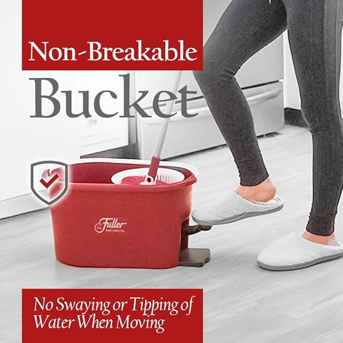 Ruby Red Spin Mop with 1 Extra Mop Head