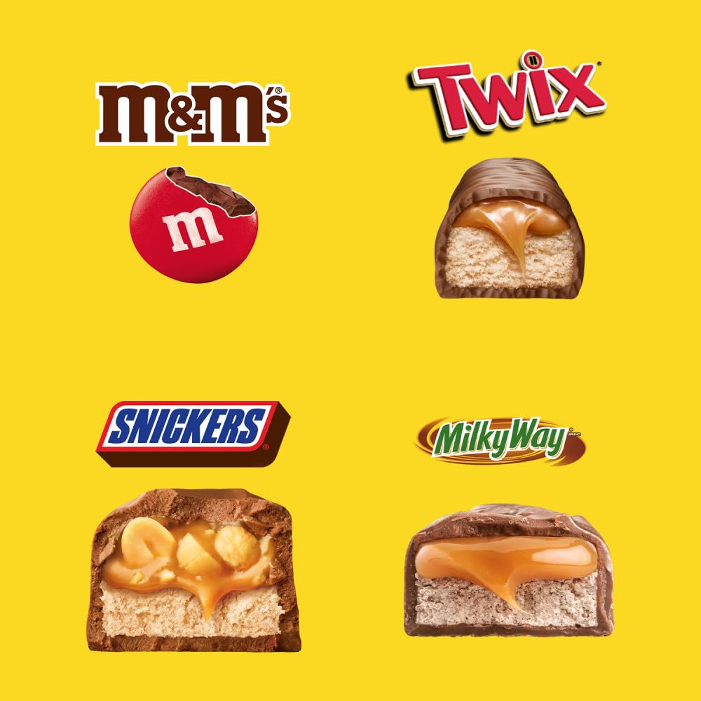 SNICKERS, M&M'S Milk Chocolate, MILKY WAY & TWIX Fun Size Chocolate Candy Variety Pack, 75 Ct Bulk Bag