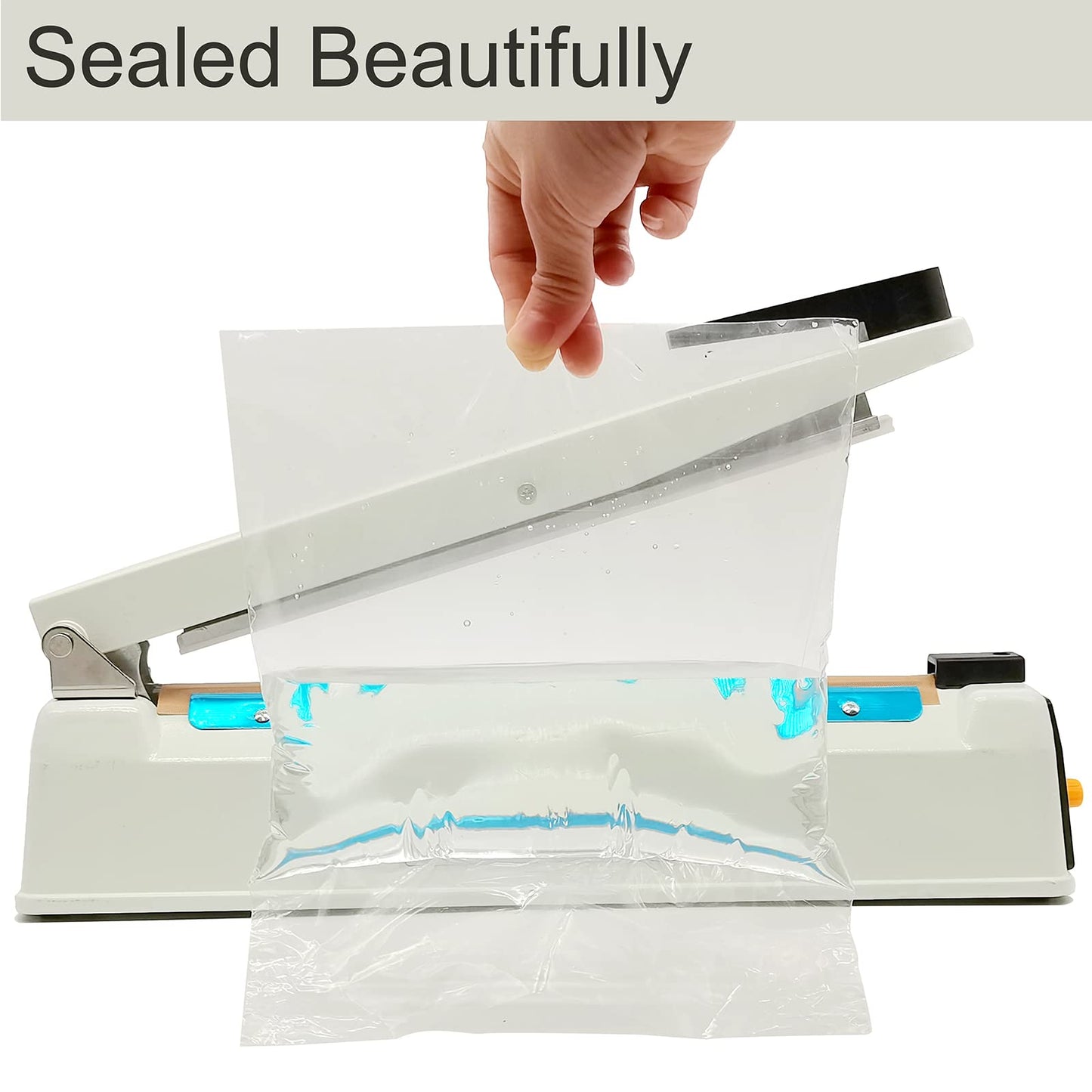Impulse Heat Sealer 12 Inch 5mm Mylar Bag Sealer, Iron Shell Sealer, Plastic Bag Sealer Machine, with 4 Replacements Kit (2 Cutting Lines Included)