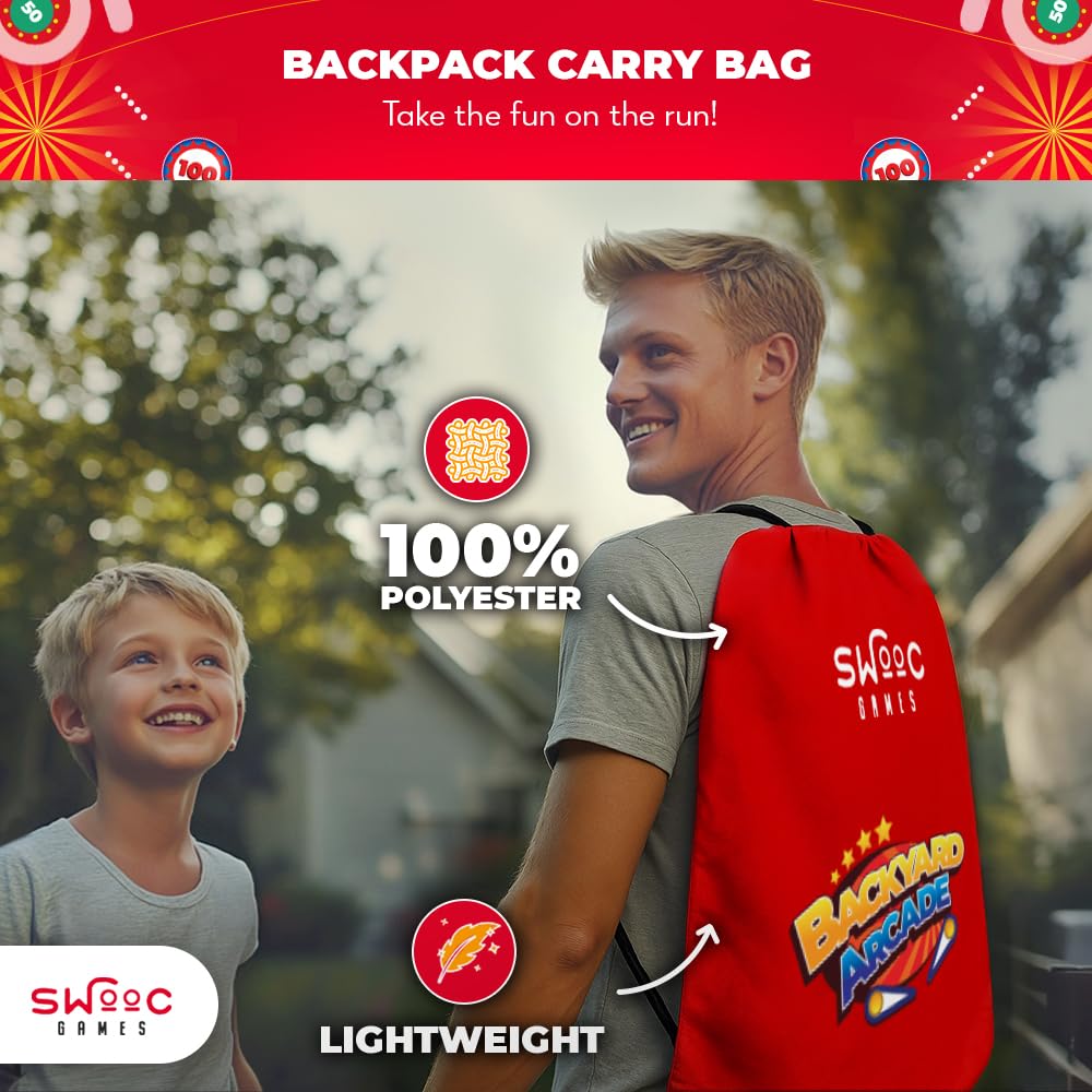 Swooc Games® - Backyard Arcade™ | 2-in-1 Bean Bag Toss Game for Kids w/Carry Bag | 5-Second Setup & Storage | Outside Toys for Toddlers | Carnival Games for Kids | Outdoor Toddler Activities