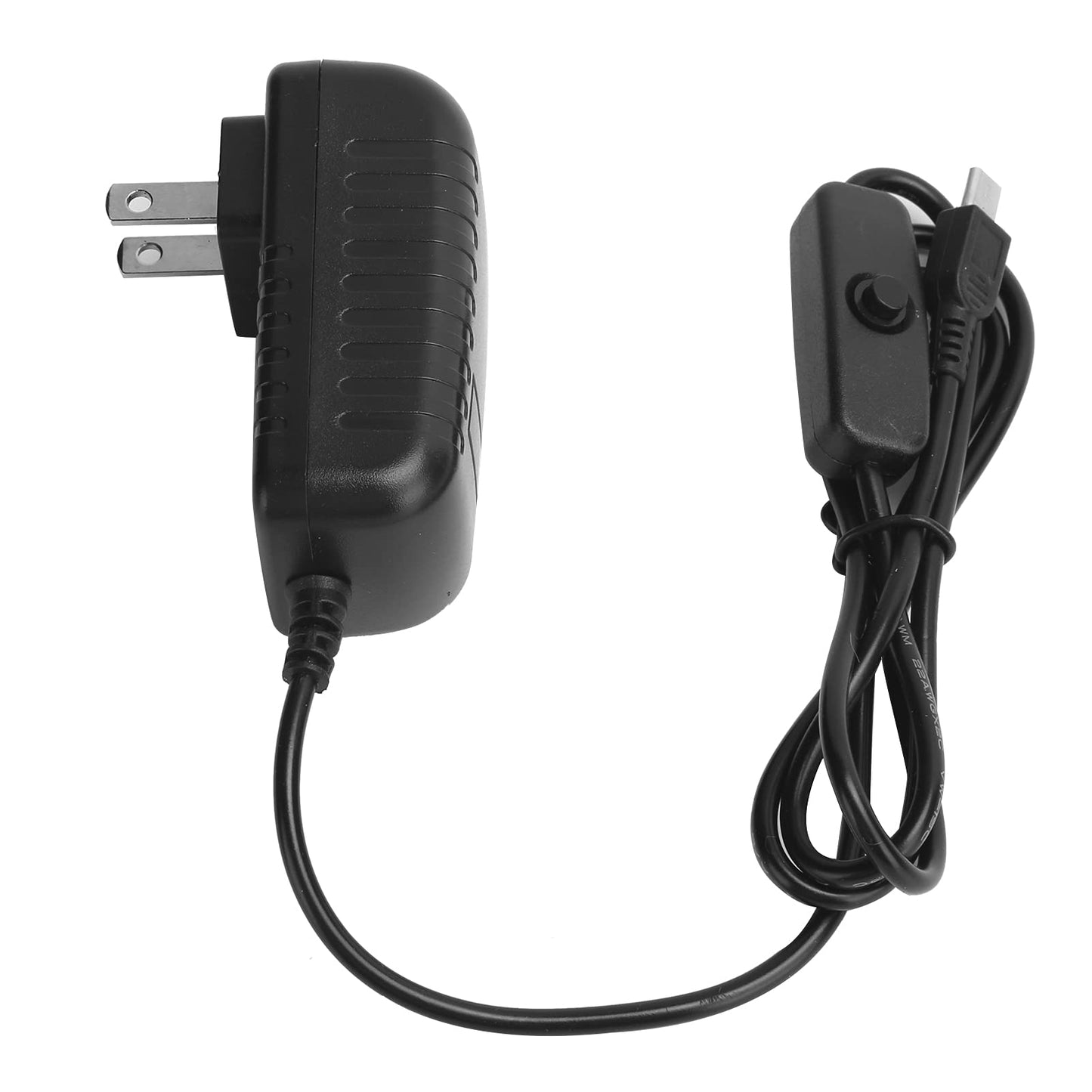 Power Supply Adapter For Raspberry Pi, 15W 5V 3A Power Supply With Switch Integrated Micro Usb Adapter,For 3B+/3B/2B (Us)