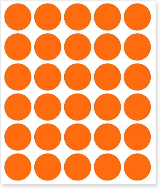 0.75 Inch Removable Color Code Dot Sticker Round Labels,Garage Sale Stickers Price Tags Label Blank Yard Sale Circle Dot Stickers(1050 Pack,Orange)