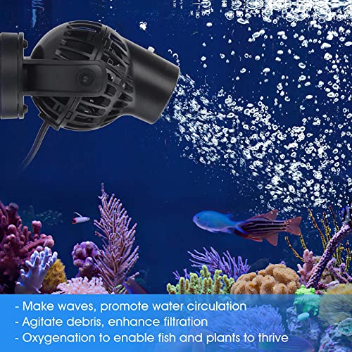 hygger Wave Maker with Controller for Feeding, 1320 GPH Ultra-Silence Aquarium Powerhead with Strong Magnet Suction Base f...