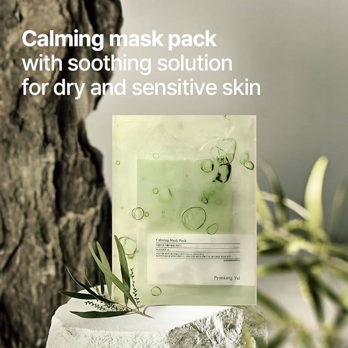 Pyunkang Yul PKY Ceramide Calming Mask Pack 10 PCS - Korean Face Mask Skin Care Products, Beauty Face Mask Containing Panthenol, Hyaluronic Acid, Tea Tree, Shea Butter, Squalene and Cica