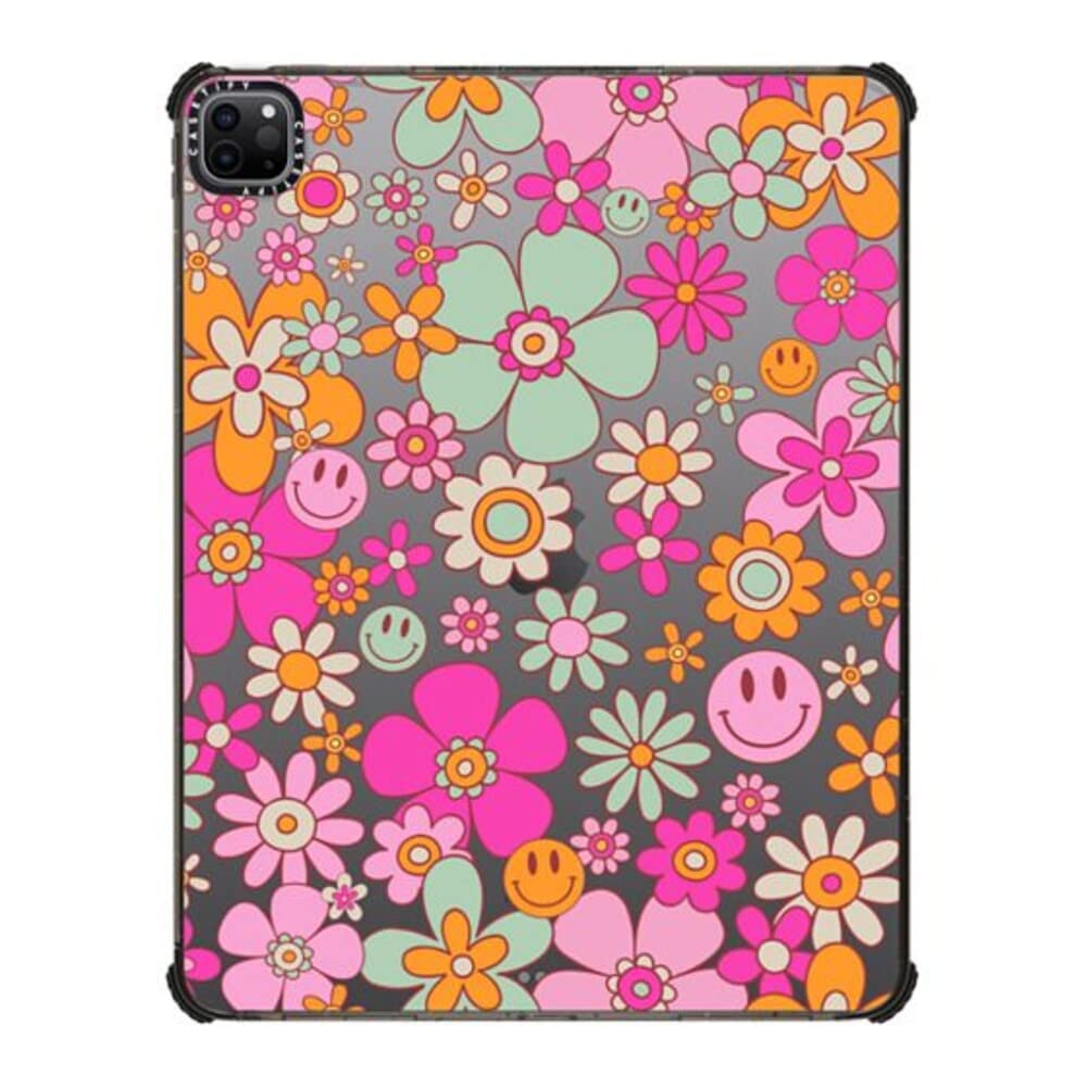 Casetify Impact Case For Ipad Pro 12.9  (3Rd/4Th/5Th/6Th Gen) - Groovy Pattern - Clear Black