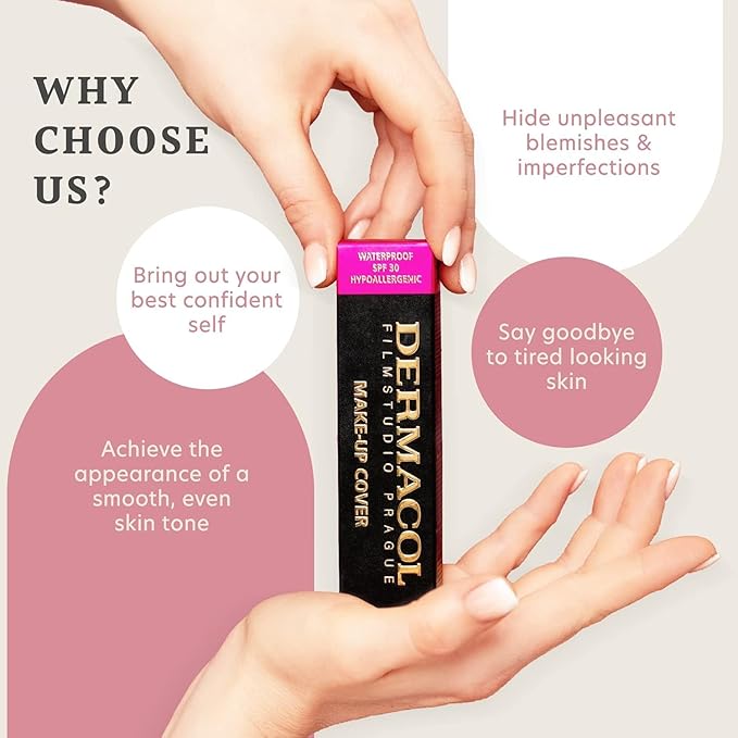 Dermacol - Full Coverage Matte Foundation with SPF 30, Waterproof Foundation for Oily Skin, Acne, & Under Eye Bags, Long-Lasting Makeup, 30g - Shade 211