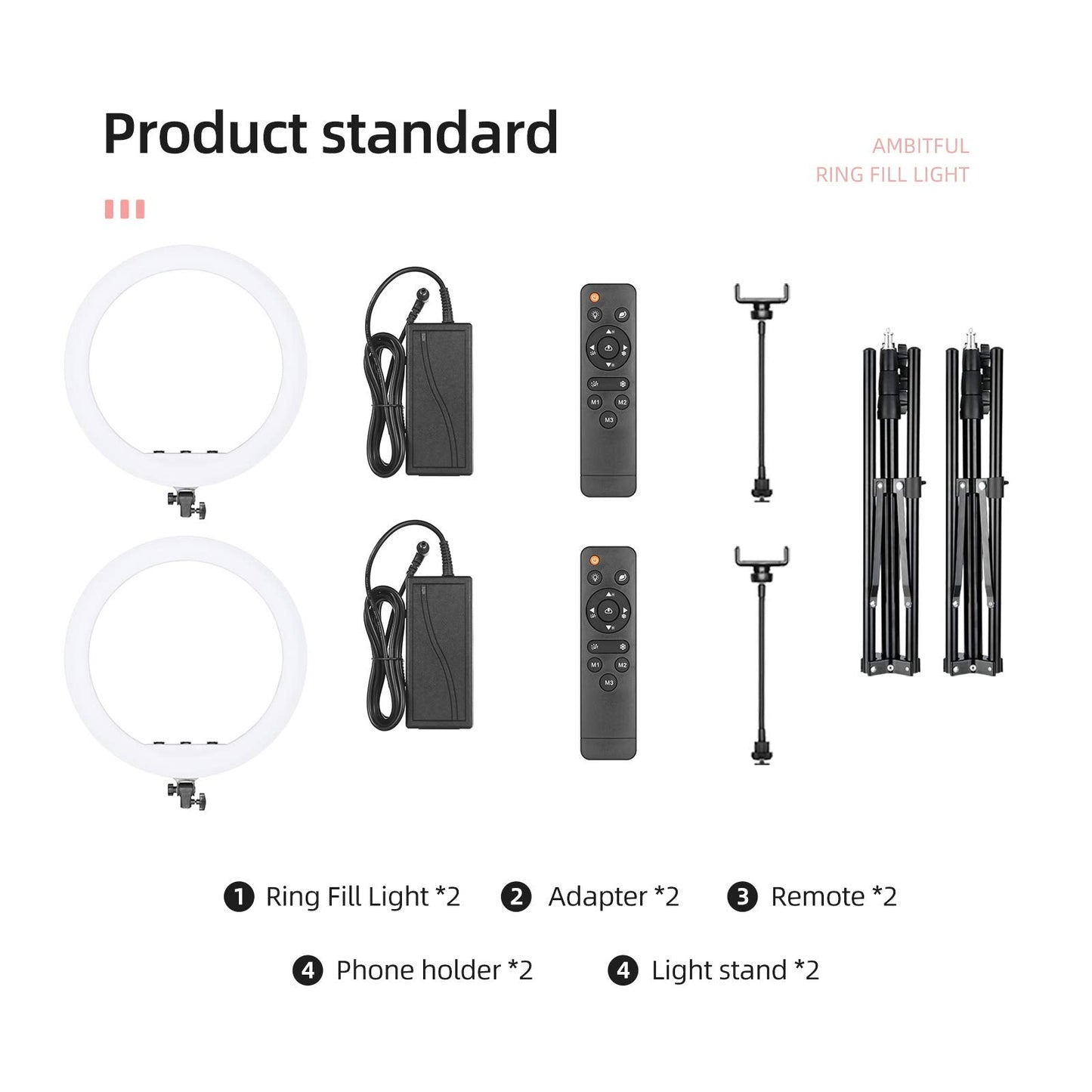 Ambitful Kn-21C 21Inch 53Cm Dimmable 3000~6000K Bi-Color Led Ring Light With Tripod And Phone Holder,With Remote, For Makeup, Se