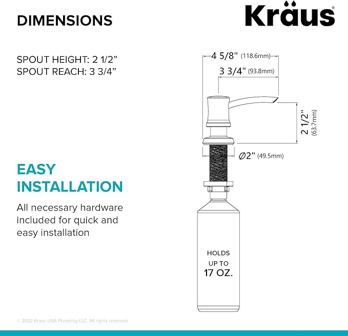 KRAUS Kitchen Soap and Lotion Dispenser in Spot Free Stainless Steel, KSD-54SFS