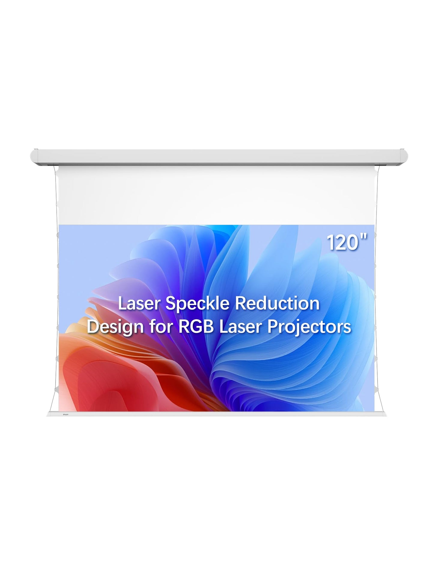 120" PureVision Motorized Projector Screen with Laser Speckle Reduction & Auto-Sync for Long Throw Projectors,Movie Screen 4K/8K UHD Ready,20" Adjustable Drop and Black Backing for Enhanced Contrast