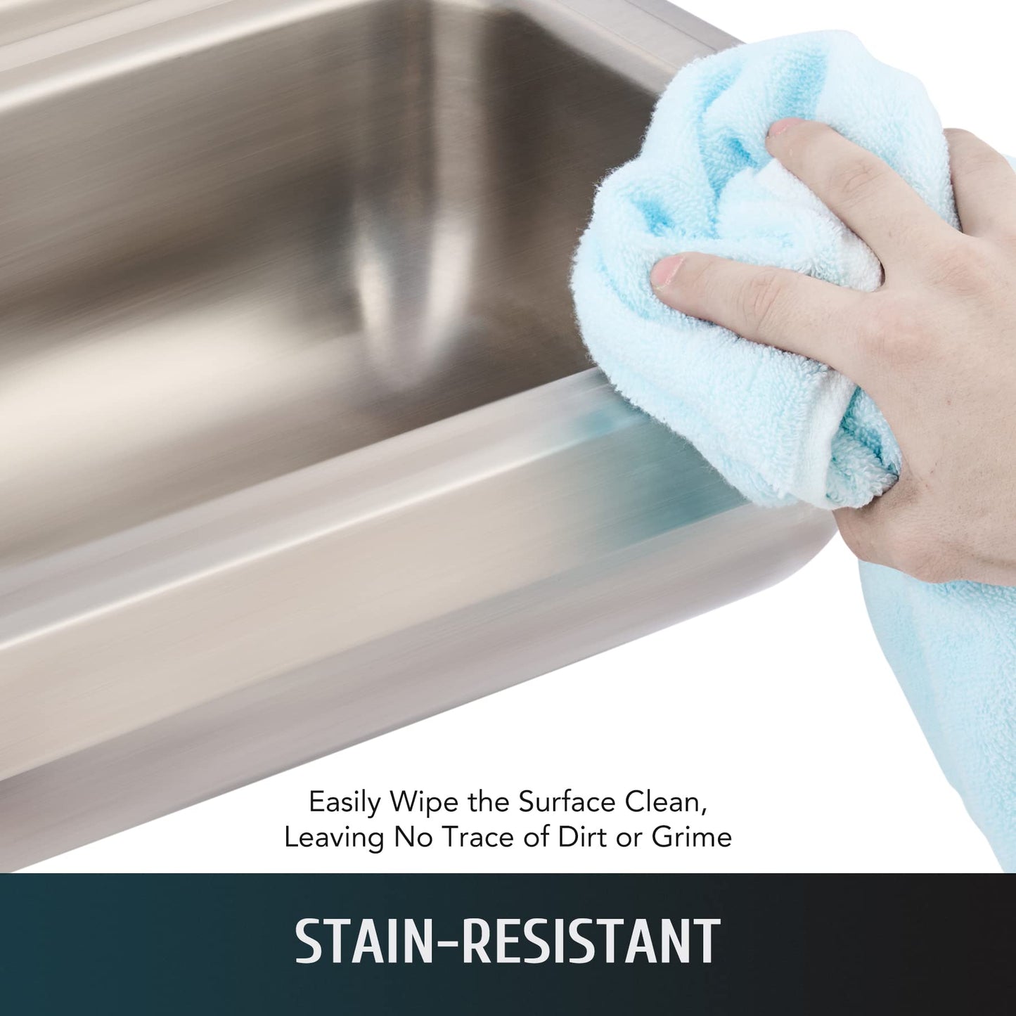 WILPREP Hand Sink Commercial Stainless Steel Sink for Washing, NSF Utility Sink with Gooseneck Faucet, Wall Mount Kitchen Sink for Restaurant Bar RV Bathroom Laundry Room (17 x 15 Inches)