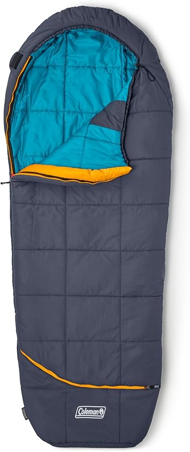 Coleman Big Bay 0/20/40°F Cold-Weather Sleeping Bag, Adult Mummy Sleeping Bag with Headrest, Foot Ventilation, & Storage S...