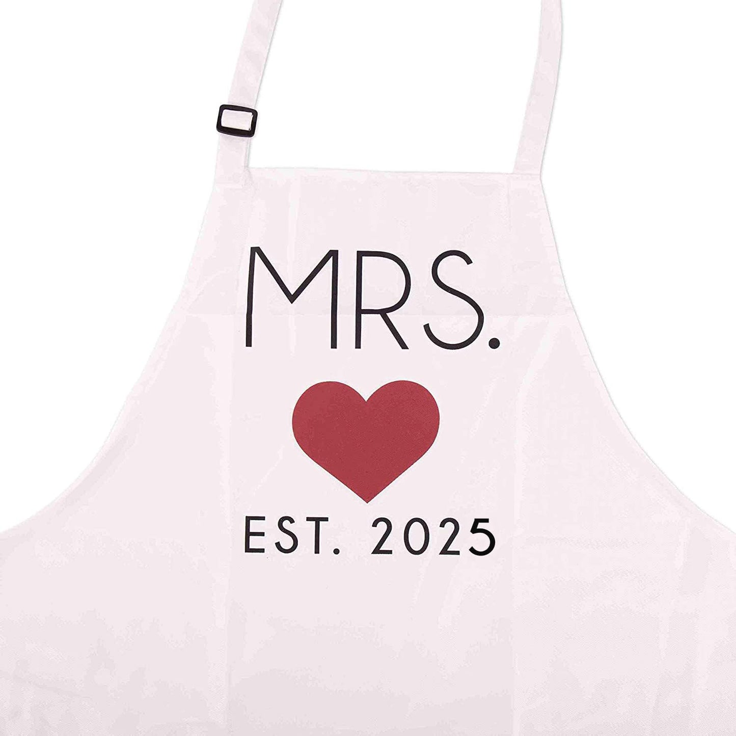 GSM Brands Mr. and Mrs. 2025 Couples Kitchen Aprons (2-Piece Set) Cute, Funny Cooking Bibs for Wedding Marriage Newlyweds