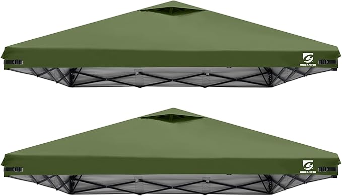 2PCS 10x10 Pop Up Canopy Replacement Top Cover with Air Vent for Straight Leg Canopy Tent, Waterproof for Outdoor Garden P...