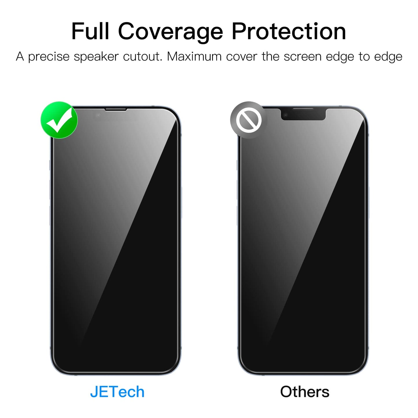 Jetech Full Coverage Screen Protector For Iphone 16E 2025, Iphone 14 6.1-Inch, 9H Tempered Glass Film Case-Friendly, Hd Clear, 3