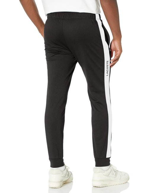 Lacoste Men's Sport Ripstop Tennis Track Pants, Black/White, 2X-Large