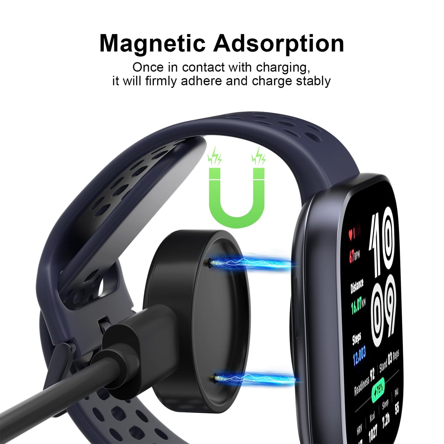 Gamorek Charger For Amazfit Bip 6/Active 2, Replacement Smart Watch Charger 3.3Ft Usb Magnetic Charging Cable Cord