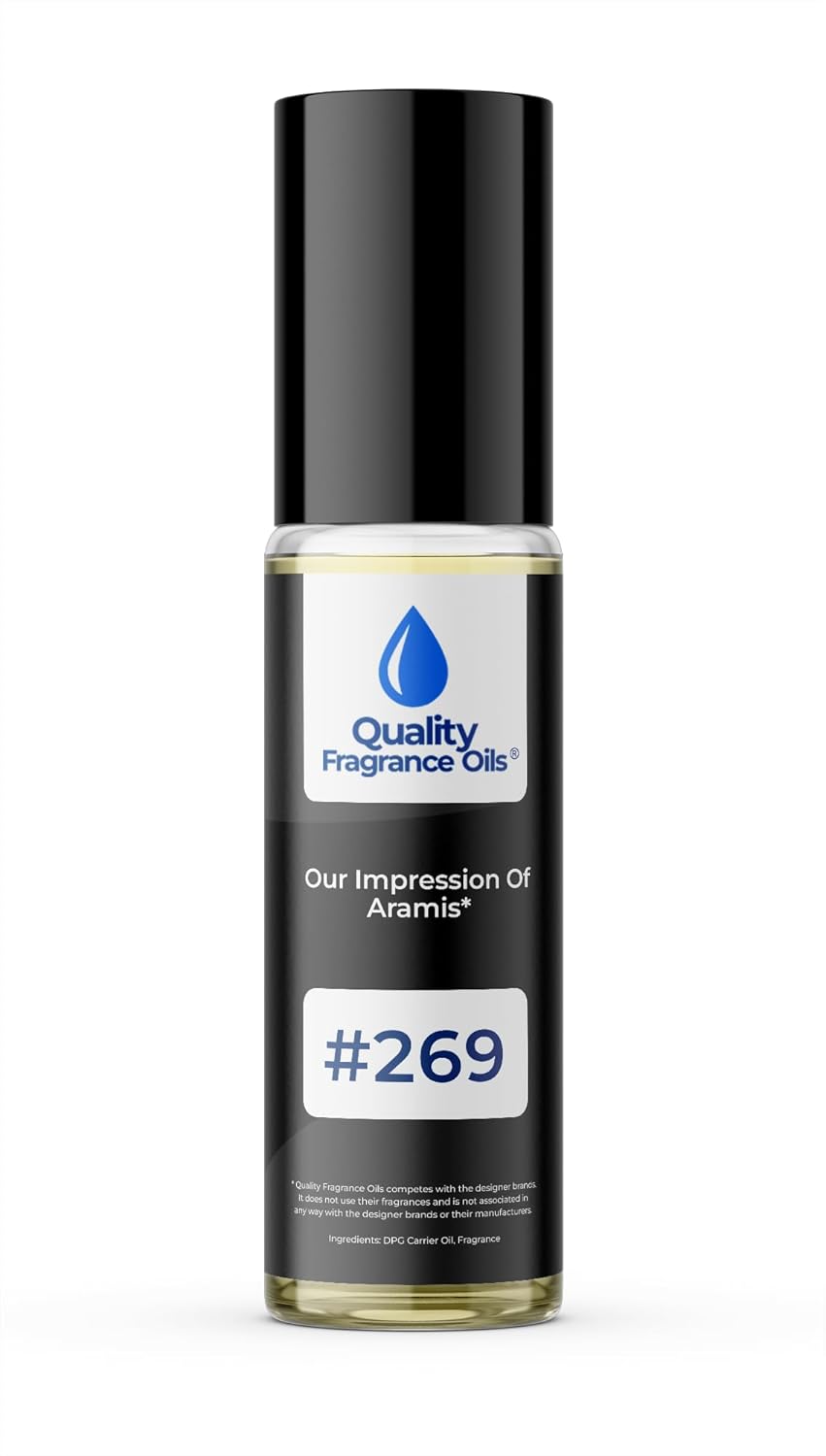 Quality Fragrance Oils' Aramis Impression #269 | Long-Lasting Perfume Oil, Alcohol-Free, Strong Scent, 10ml Roll-On | Affordable Alternative to Designer Fragrances