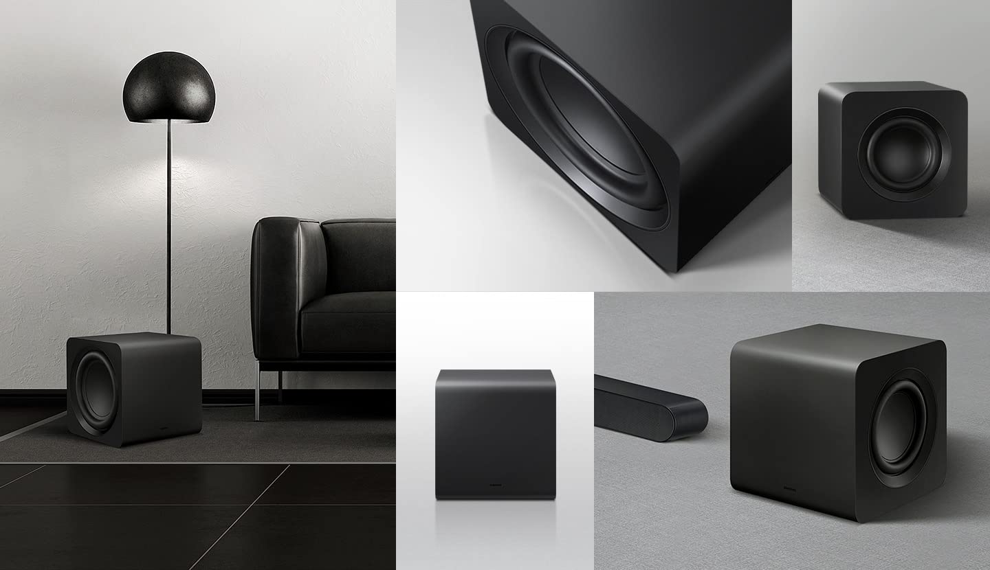 SAMSUNG SWA-W510 Subwoofer for S Series Soundbar with Powerful Bass, Wireless, Unibody Design, Compact 6.5" Size, 2022, Black