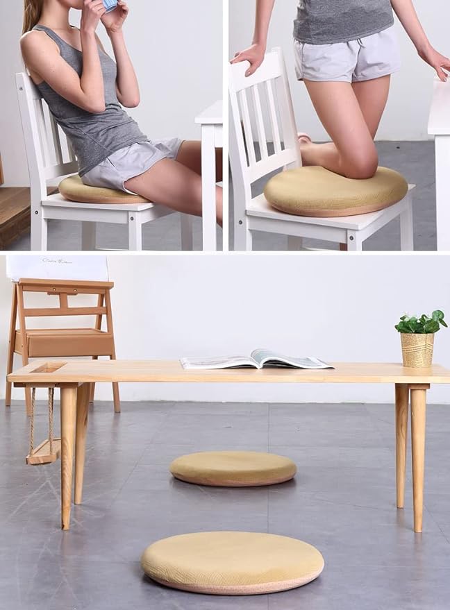 Sigmat Memory Foam Seat Cushion Anti-Slip Soft Round Stool Cushion Chair Pad 20 Inch Coffee
