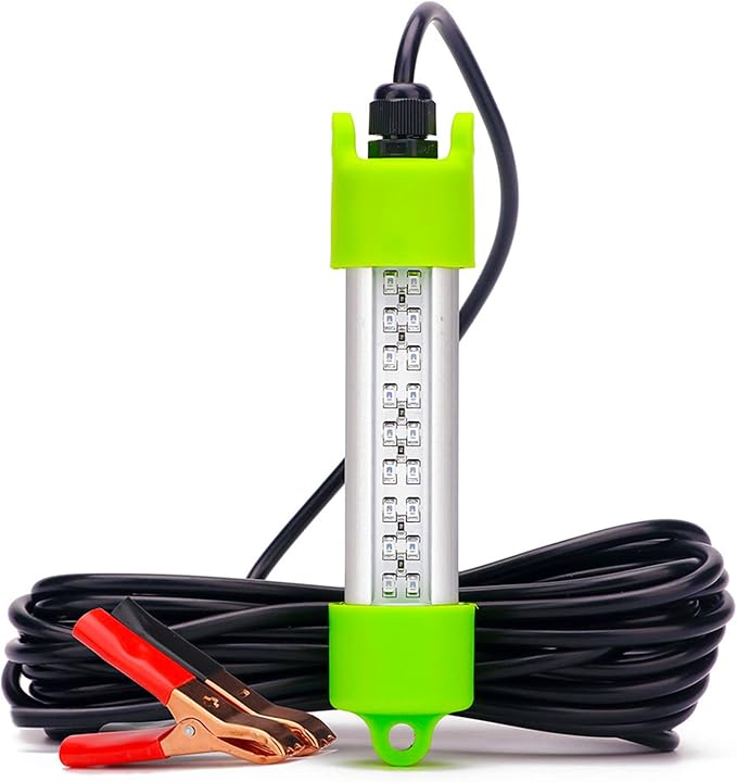 18W 45W DC 12V Green IP68 Waterproof Aluminum Super Bright LED Fish Bait Submersible Dock Underwater Fishing Light Attract...