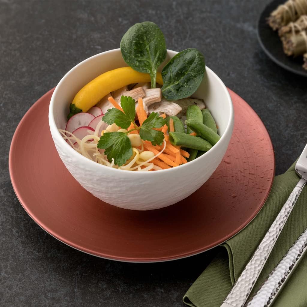 Villeroy & Boch Manufacture Glow Deep Bowl (all over), 9 in/20.25 oz, Premium Porcelain, Copper