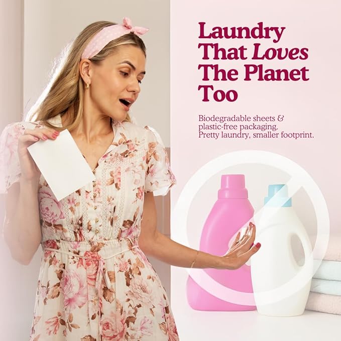 Glory Days Eco Laundry Detergent Sheets – Luxe Laundry (Fresh Pressed Linen) | 40 Sheets = Up to 80 Loads | Enzyme‑Powered, Plastic‑Free, Hypoallergenic | HE, Top & Front Load | Travel‑Friendly
