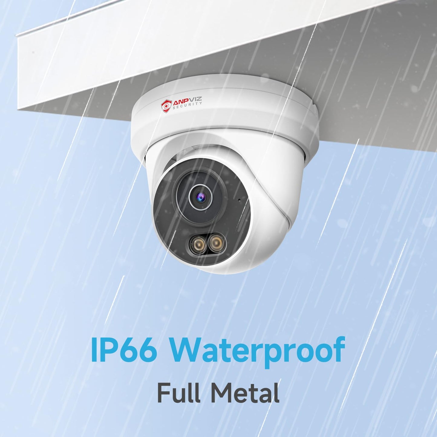 Anpviz 5MP PoE Camera, Full Metal Turret Security IP Camera Outdoor, Smart Dual Light Color Night Vision, AI Human Motion Detection, Built-in Mic, NDAA, Requires NVR, NOT Work Independently