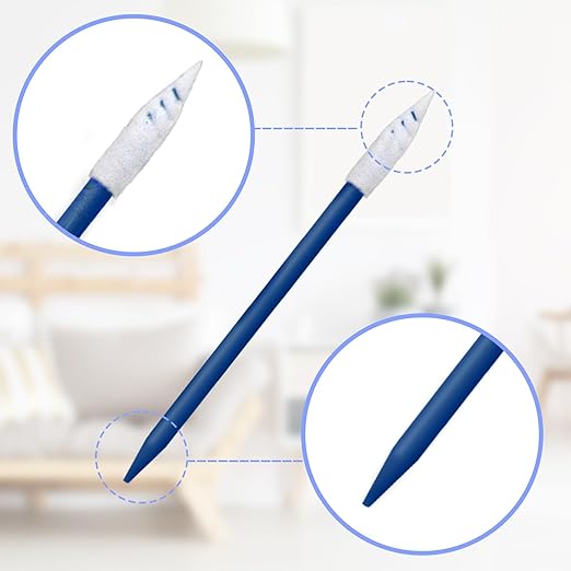 Wellgler's Electronics Cleaning swabs,Sponge tip Detail swabs, lint-Free Foam Swab (200pcs Navy Blue)