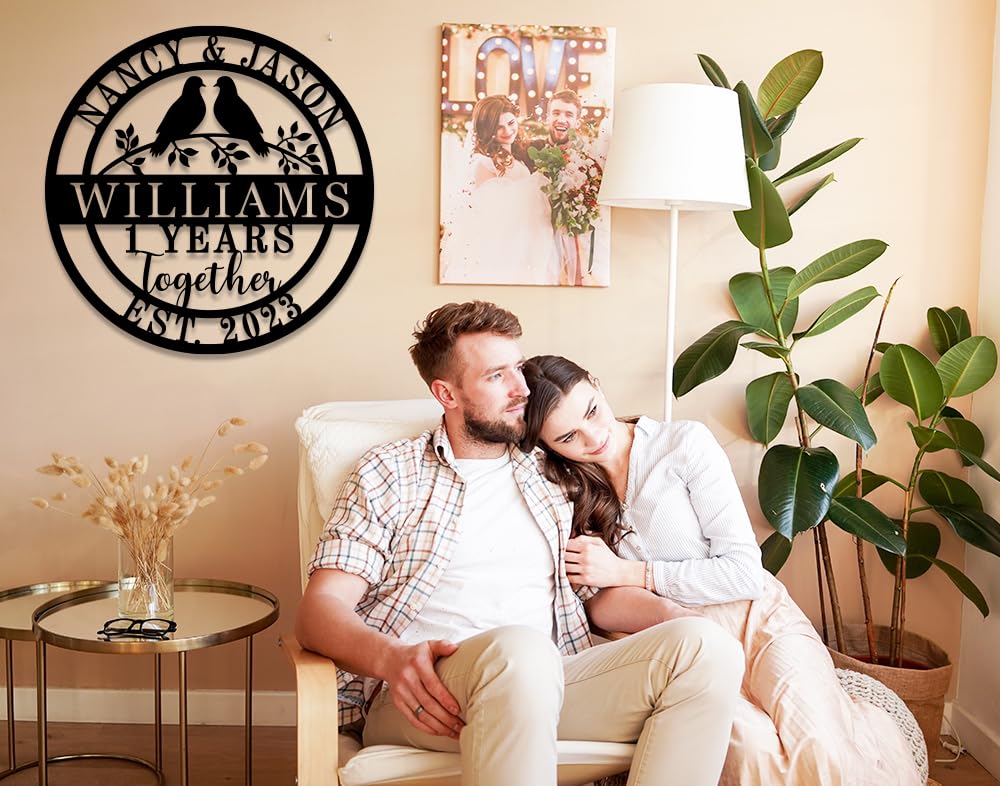Personalized 50th/60th/40th/30th/25th/10th/1th Anniversary Wedding Gifts for Couple Parent Husband Wife, Wedding Anniversary Custom Gifts, Custom Metal Name Signs, Personalized Gifts