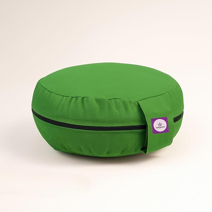 Yogikuti Meditation Cushion – 100% Pure Cotton Zafu for Comfortable Meditation & Yoga – Floor Sitting Pillow for Mindfulness & Support