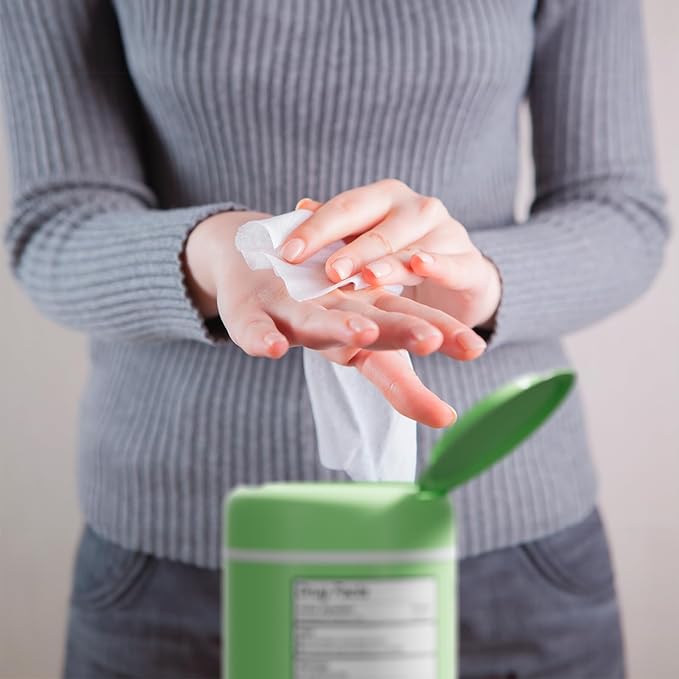 Biopure Antibacterial Hand Wipes Fresh Morning Breeze- Antibacterial Wipes with Aloe and Vitamin E Formula | 5"x7" Wet Wipes Canister | No Parabens, Sulfates or Phthalates, Kills 99% of Germs, 150 ct