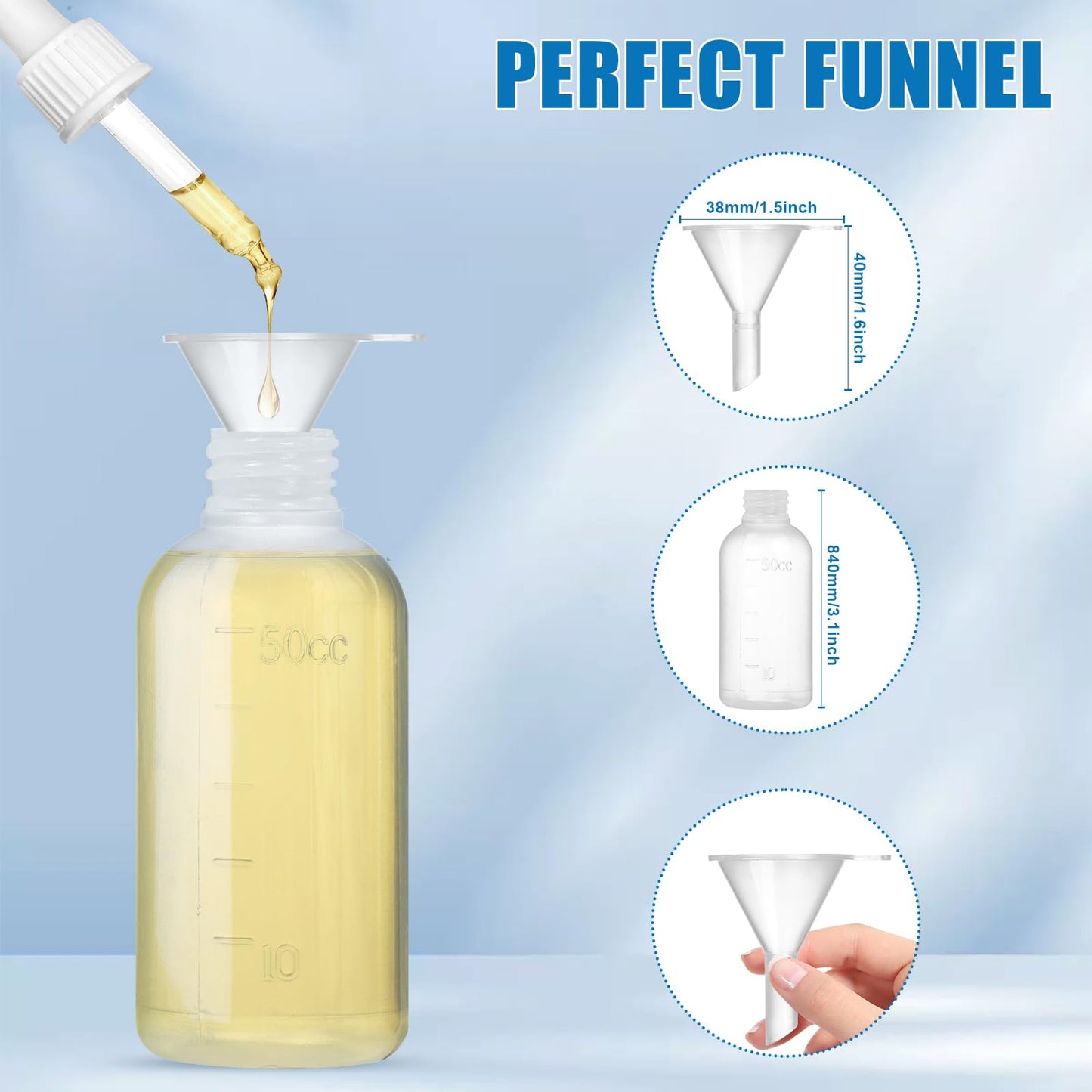Ehoycq 50ml Glue Precision Tip Applicator Bottle,Needle Tip Squeeze Bottle with 14ga 16ga 18ga 20ga 25ga Blunt Needle Oiler and Storage Caps
