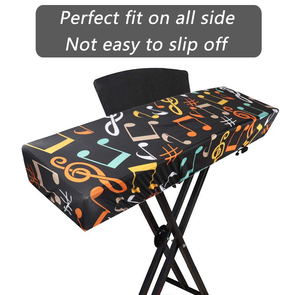 Piano Keyboard Dust Cover - 61/88 Keys, Adjustable Electric/Digital Piano Protective Cover With Elastic Band Design