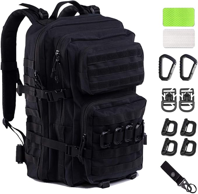 R.SASR Military Tactical Backpack 45L Large Tactical Backpack for Men, Hiking Rucksack With Bottle Holder