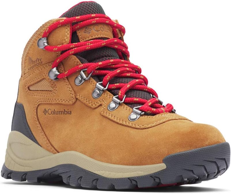 Columbia Women's Newton Ridge Plus Waterproof Amped, Elk/Mountain Red, 7.5