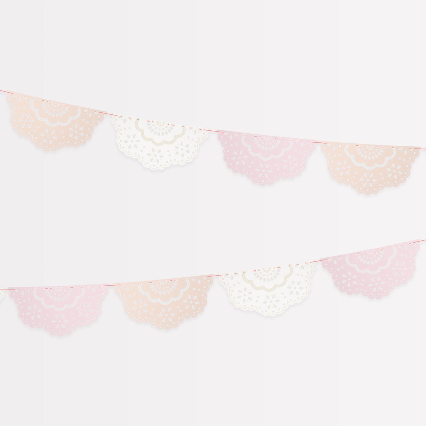 Meri Meri Broderie Anglaise Lace Pennant Banner (Pack of 1), 12.5' Party Banner Including Excess Cord, Meri Meri Party Banner, Reusable