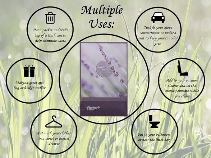Simplicity Scents Lavender Scented Sachets Pack of 6, Everyday - Long-Lasting Scented Bags, Home Fragrance, Air Freshener & Deodorizer for Closet, Room, Drawer, or Cars, Made in USA
