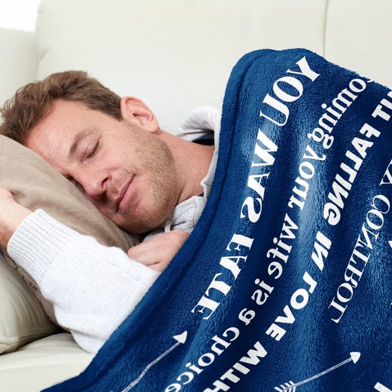 Father's Day Birthday Gifts for Husband from Wife, Romantic Husband Birthday Gift from Wife to My Husband Blanket Christmas Anniversary Valentines Gifts for Husband from WifeThrow Blanket 50*60