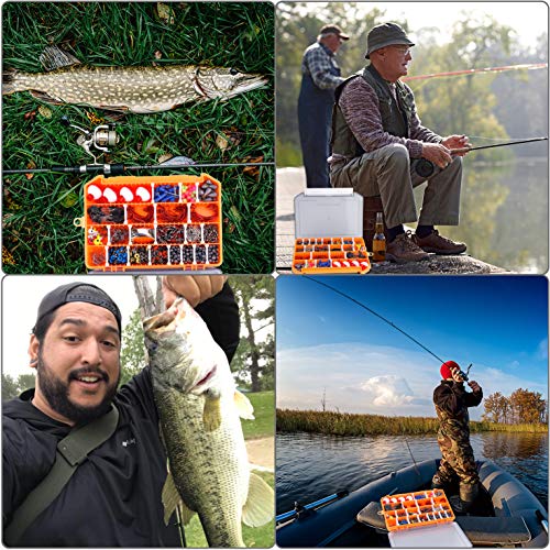 PLUSINNO Fishing Lures Baits Tackle Including Crankbaits, Spinnerbaits, Plastic Worms, Jigs, Topwater Lures, Tackle Box an...