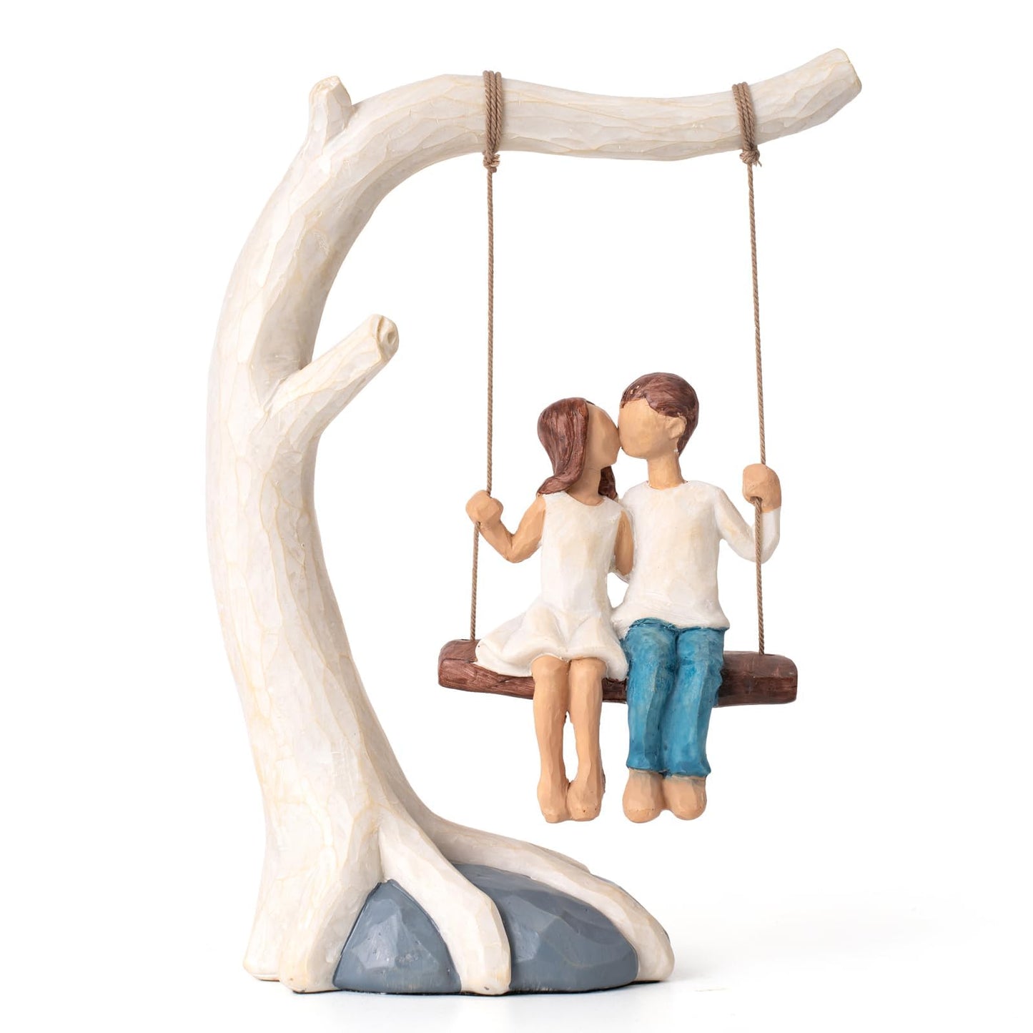 Romantic Couple Swing Statue.Kissing Sculpture Anniversary Wedding Gifts for couple,Valentine's Day and birthday Gifts for Wife or Girlfriend.Sweet Home Decoration. Conveying Love's Romance and Warmth