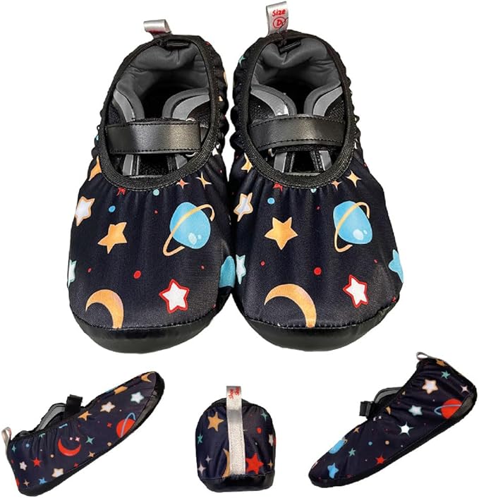 Premium Adult and Kid Shoe Covers - Keep your space clean: Home, Car, After Sports, Suitcase, Classroom - Durable, Machine-washable, Non-slip, Reusable (1 pair) for INDOOR USE