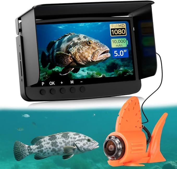 Underwater Fishing Camera Infrared Night Fishing Camera 5-inch HD Screen Equipped with 66-Foot About 20 Meters Cable 10000...